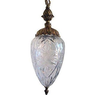 Cut Crystal Roses Pendant Light For Sale