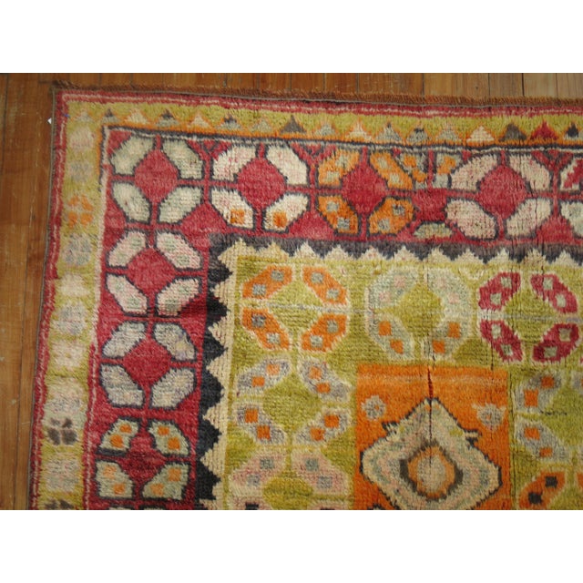 Vintage Zabihi Collection Turkish Tulu Rug - 4'3" x 5'6" For Sale - Image 4 of 5