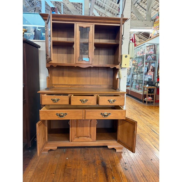Mid 20th Century Traditional Wood China Hutch For Sale - Image 4 of 6