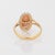 Late 19th Century Antique Victorian Coral Diamond Ring Sz 5 Small Oval Cocktail Fine Jewellery For Sale - Image 5 of 6