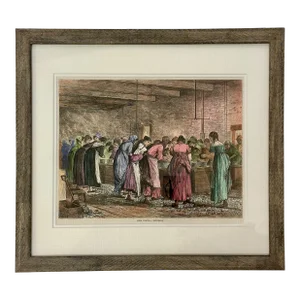 1875 Oyster Shucking, Framed
