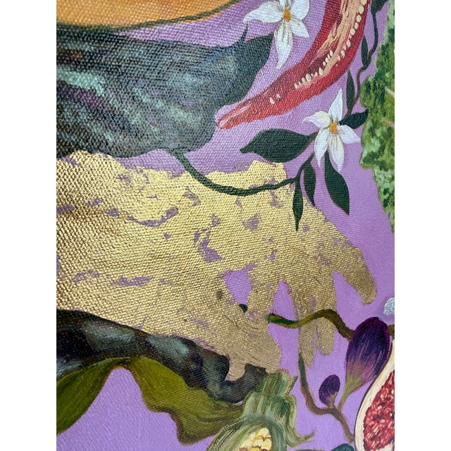 Original Round Botanical Oil on Canvas Painting With Figural Hands by Surabhi Gaikwad Uzgare, 2020 For Sale - Image 12 of 15