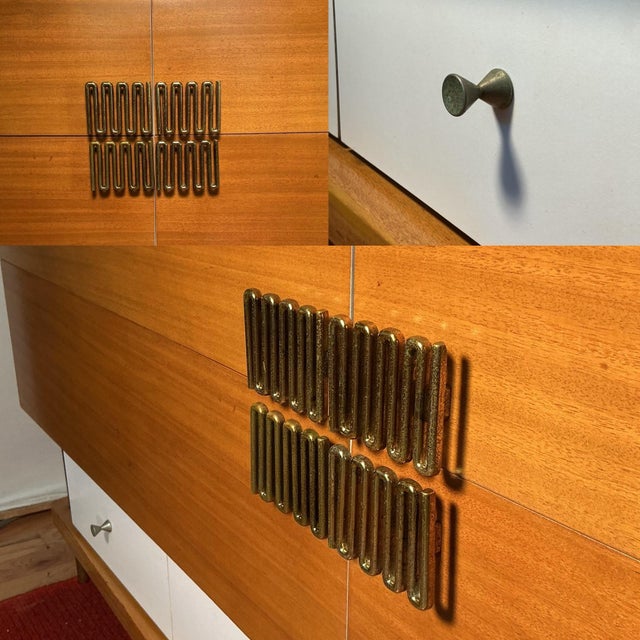 Italian Mid Century Modern Bedroom Dresser Chest 6 Drawer, Circa 1950s For Sale - Image 10 of 12