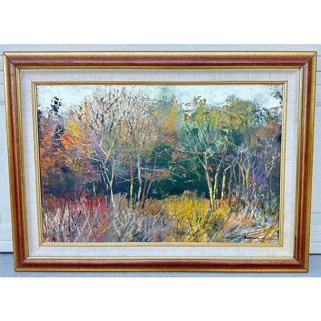 Forest Green Vibrant Landscape by Mykola Bodnar – Framed Impressionist (Original Painting) For Sale - Image 8 of 12