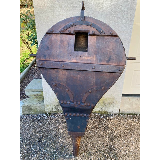 Large Antique Blacksmiths Bellows in Genuine Wood and Leather, 1890s For Sale - Image 11 of 15