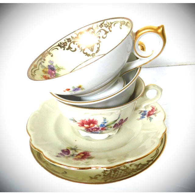 Three individual vintage European Bavarian Germany demi-tasse sets. All three are unique, yet each stands alone. Each cup...