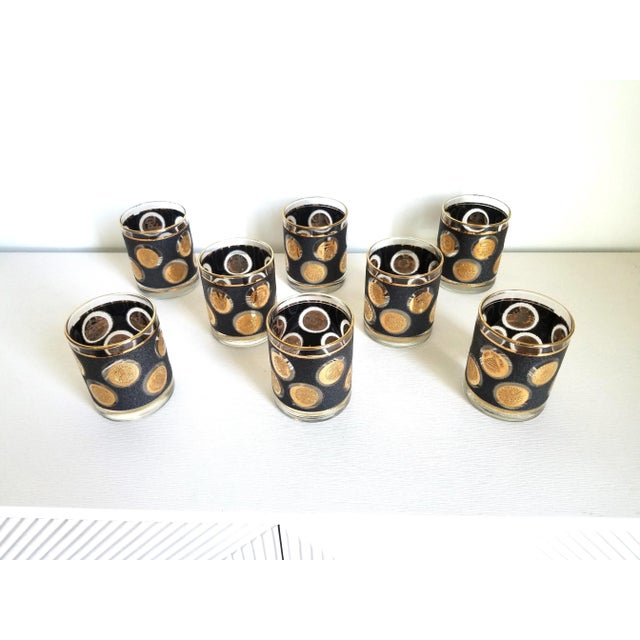 22k Gold Libbey Double Old Fashioned Glassware Barware 1960s Mid Century - Set of 8 For Sale - Image 12 of 18