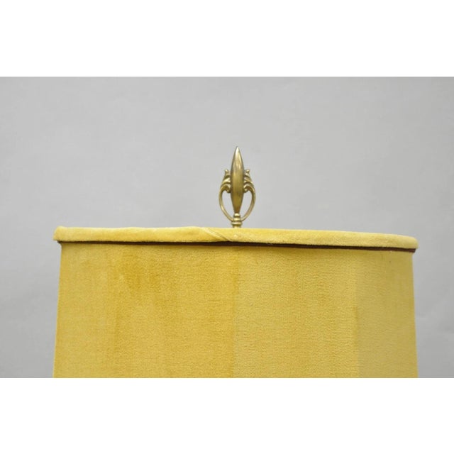 Vintage Buddhist Kuan Yin Brown Ceramic Sculpture Figure Table Lamp W/ Shade For Sale - Image 12 of 18