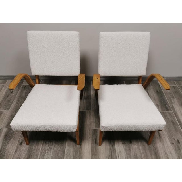 Set of Mid- Century Wool Boucle Armchairs For Sale - Image 15 of 16