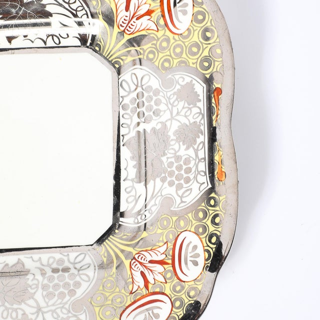 1920s Art Deco Wedgewood Porcelain Floral and Grapevine White Gold Overlay Silver Dish For Sale - Image 5 of 15