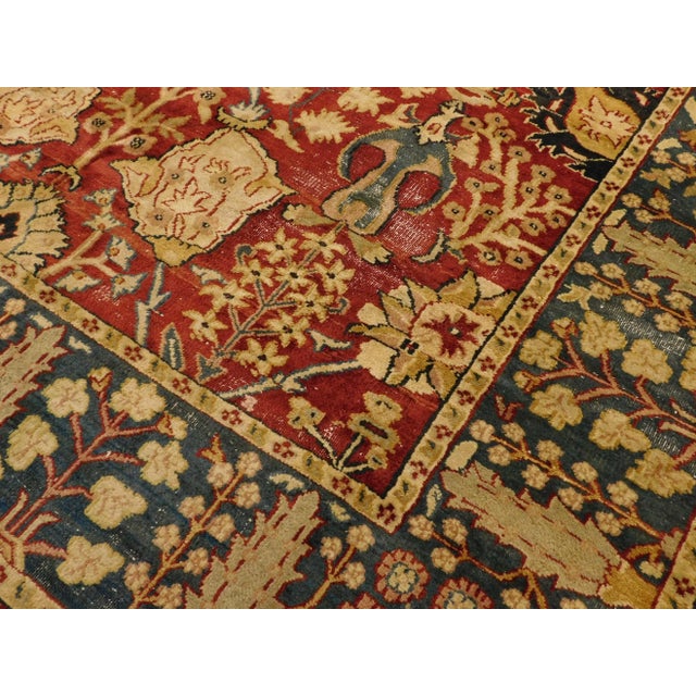 Vintage Indian Agra Rug- 8′ × 10′ For Sale - Image 9 of 13