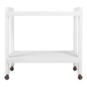 Matthew Izzo Home Rockwell White Washed Oak Bar Cart