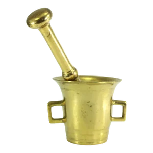 19th Century Apothecary Mortar and Pestle Set, Heavy Solid Bronze/Brass, Polished