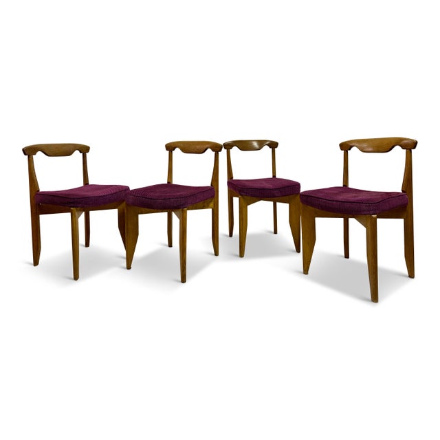 Mid-Century Oak Dining Chairs by Guillerme et Chambron, 1960s, Set of 4 For Sale - Image 16 of 16