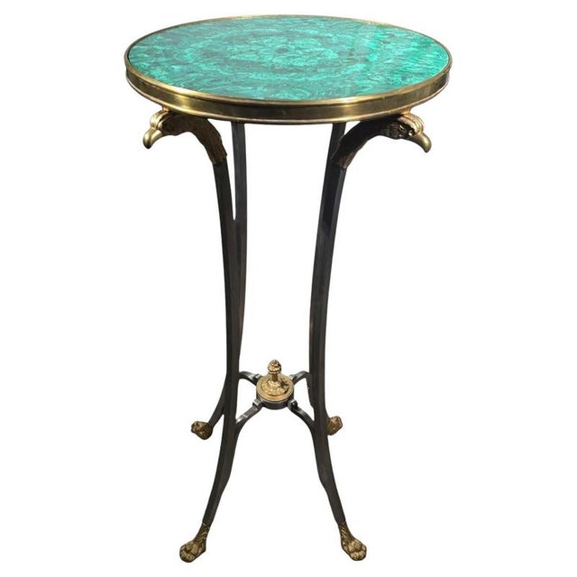 Malachite Pedestal Table, 1950s For Sale - Image 11 of 11