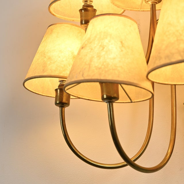 Brass 9-Arm Wall Light, France, 1950s For Sale - Image 14 of 17