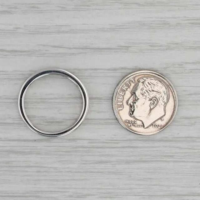 Metal 0.25ctw Diamond Wedding Band 18k White Gold Size 4.75 Stackable Anniversary Ring For Sale - Image 7 of 7