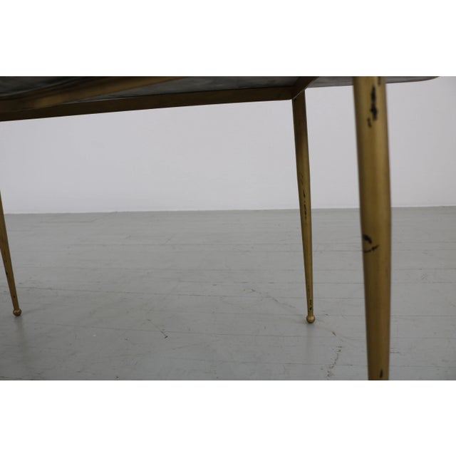 Italian Asymmetrical Coffee Table with Iron Legs & Marble Top, 1950s For Sale - Image 10 of 15