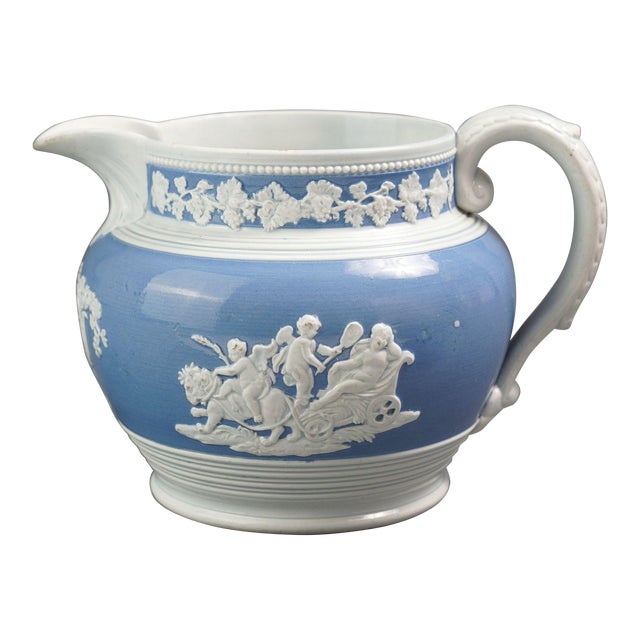 English Staffordshire Pearlware Pitcher by Chetham & Woolley, 1820-30 For Sale