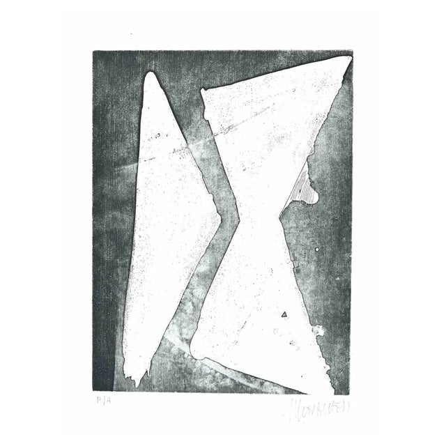 Sante Monachesi, Hourglass, Original Etching, 1970s For Sale