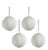 Glittering Elegance 4.75- Inch Silver Glass Ball Ornaments, Set of 4 For Sale