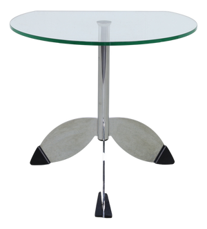 Vintage Side Table in Metal and Glass, 1980s