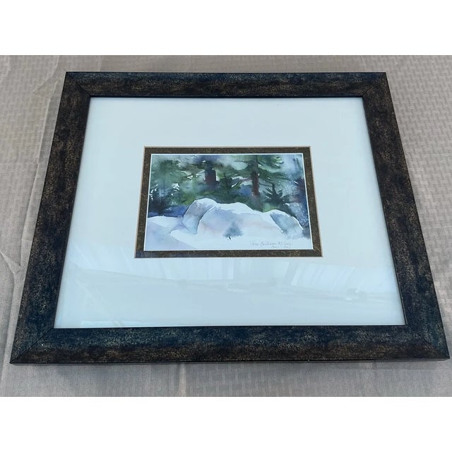 Forest Green 1980s Gallery-Ready Signed Original Landscape Watercolors by Pa Artists, Patricia L. Reese & Jane Bertram Miluski - Set of 3 For Sale - Image 8 of 11
