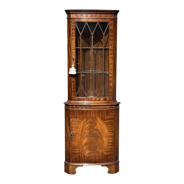 Vintage George III Style Mahogany Corner Cabinet For Sale