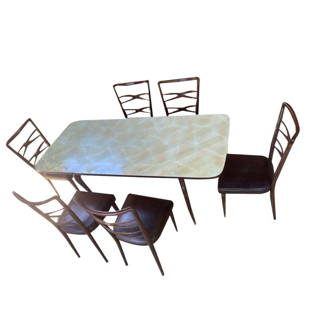 Vintage Italian Dining Room Set, 1960s, Set of 8 For Sale