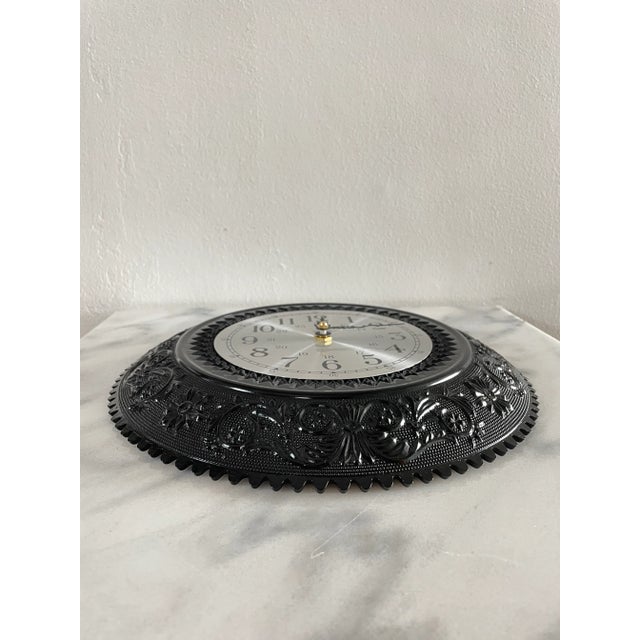 Never used, in box, exquisite black glass clock. This clock is a complete mood. The sculpted black glass gives a touch of...