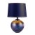 Elegant vintage table lamps with a gorgeous reflective, irredescent finish. Vibrant cobalt blue spherical body with wide...