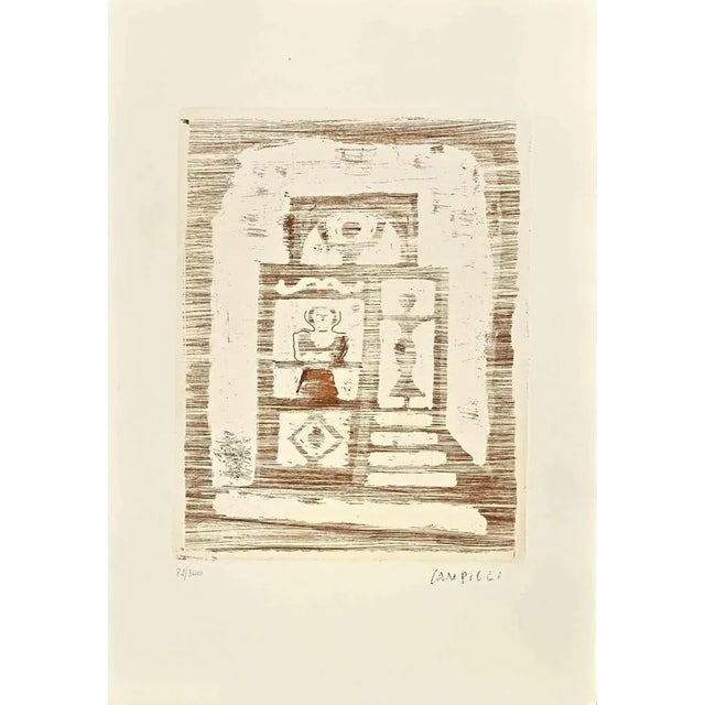 The House of Women is an original print realized by Massimo Campigli in the 1970s. Etching on paper. This artwork it is...