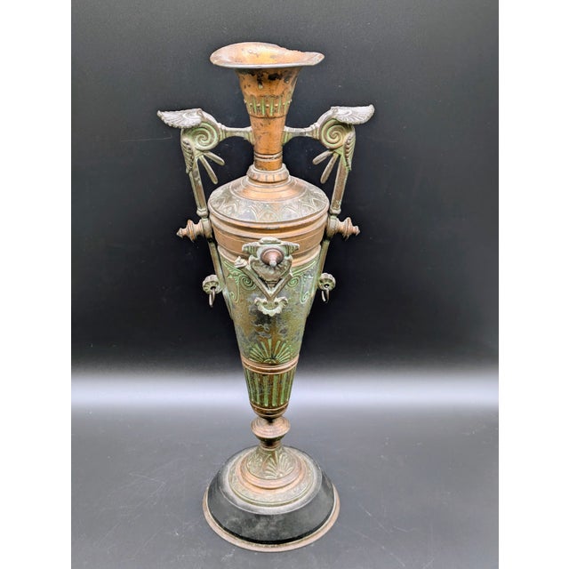 Copper 19th Century French Neoclassical Revival Bronze Candelabra Urns For Sale - Image 8 of 11