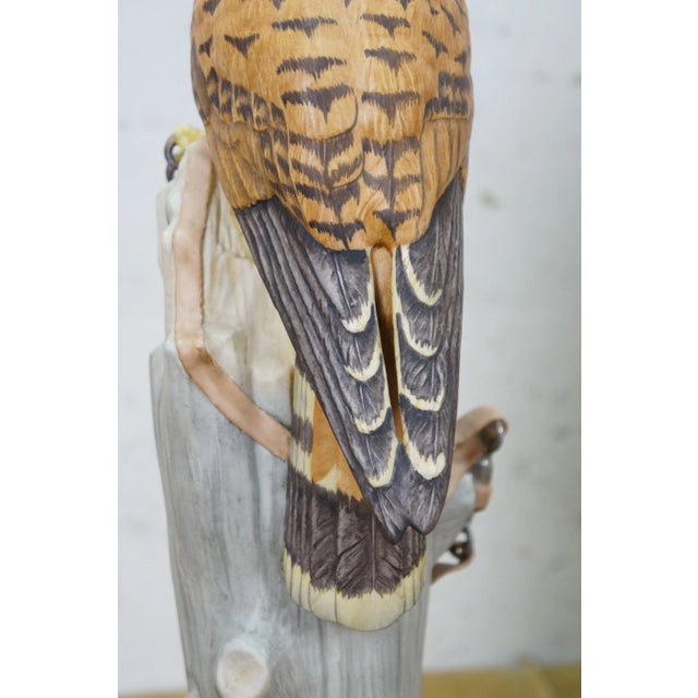 1968 Boehm Kestrel 492w Porcelain Bird Figurines Sculptures Pair 16" For Sale - Image 18 of 18