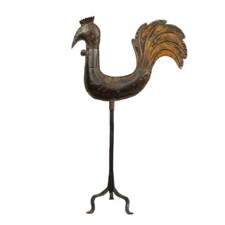 Wooden Weathervane on Iron Stand, 1940s For Sale
