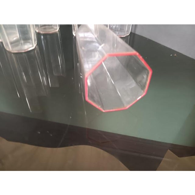 Carlo Moretti 1980s Mid Century Modern Octagonal Hand Blown Glass by Carlo Moretti - Set of 6 For Sale - Image 4 of 4