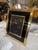 Vintage Italian Brass and Black Glass Picture Frame For Sale - Image 4 of 7