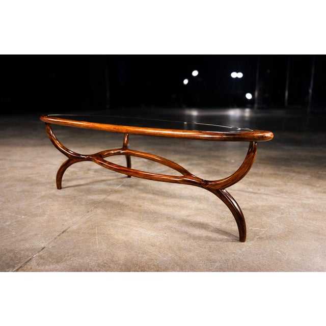 “Egg” Coffee Table in Caviuna Wood & Glass by Giuseppe Scapinelli, Brazil, 1950s For Sale - Image 10 of 15