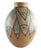 Large Pottery Vase Fish Heads Pinkish Greenish Fish Heads Facing Down Measures 11.50 in x 3.50 in Diameter on top, 3 in...