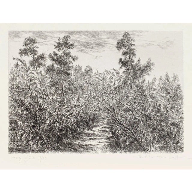 Paulette Humbert, Landscape, Etching, 20th Century For Sale