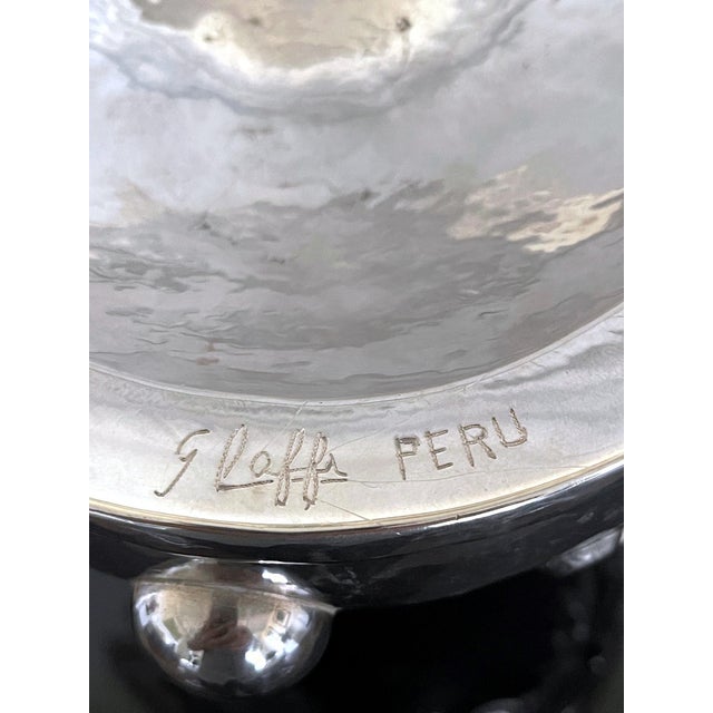 1960s Sculptural Silver Center Bowl with Relief Surface Graziella Laffi For Sale - Image 11 of 12