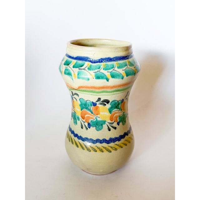 Vintage Gorky Gonzalez Hand Painted Hourglass Talavera Vase For Sale - Image 4 of 6