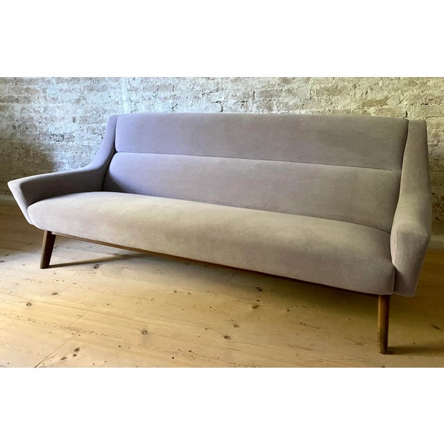Wood Mid-Century Danish Sofa in Fabric For Sale - Image 7 of 7