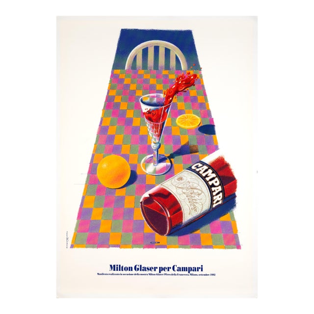 1990s Campari by Milton Glaser Original Vintage Poster Rare For Sale