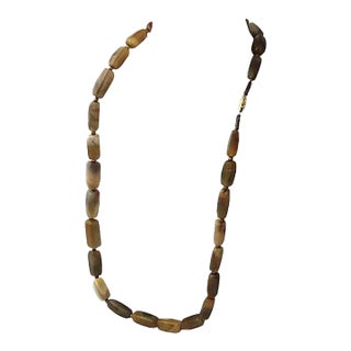 Add Extra Photo from OKL Long Banded Agate Bead Necklace For Sale