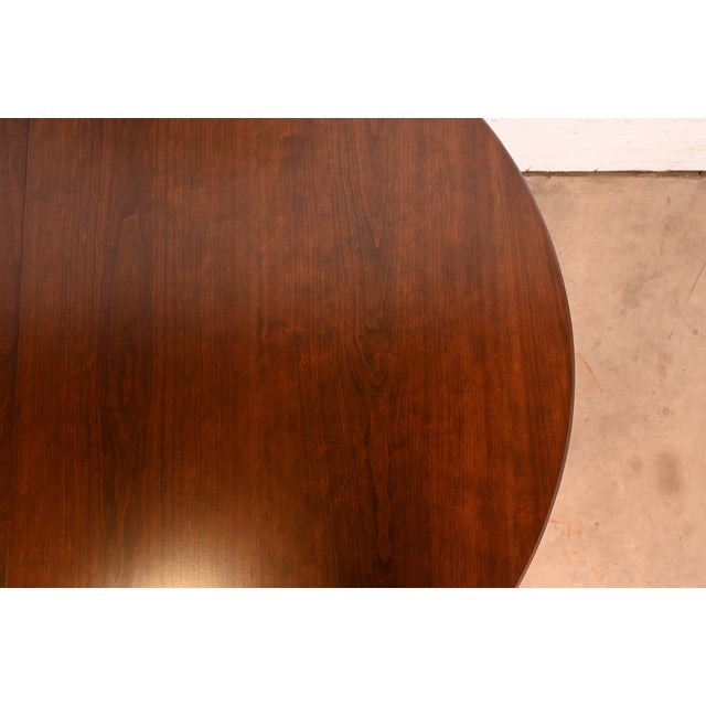 Kindel Furniture French Regency Louis XVI Cherry Wood Extension Dining Table, Newly Refinished For Sale - Image 11 of 15