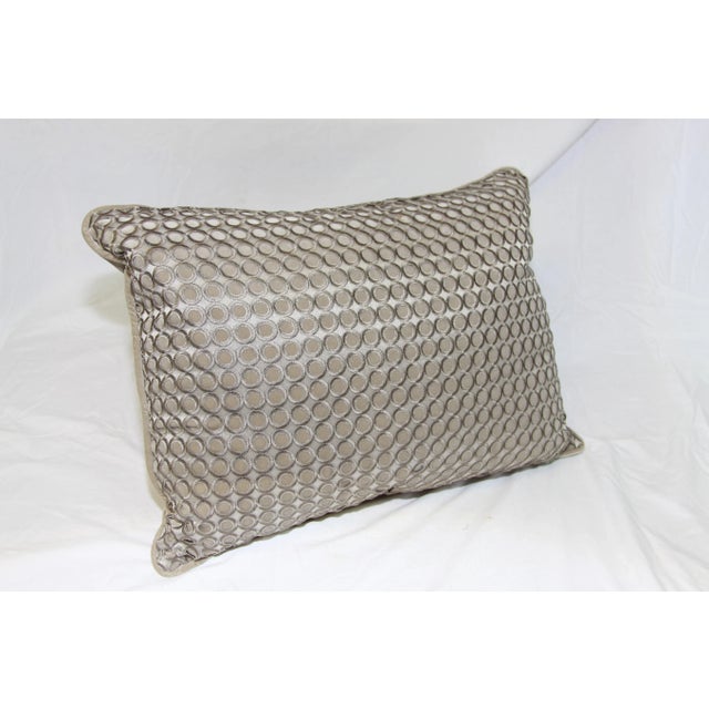 2020s Contemporary Accent Pillow With Lattice Decorative Fabric Face and Velvet Back For Sale - Image 5 of 5