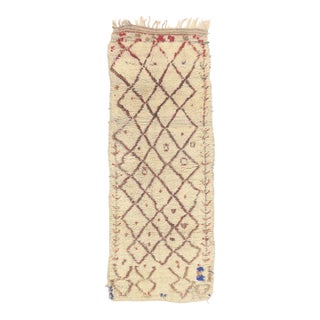 Vintage Azilal Boucherouite Moroccan Rug, 03'06 X 08'08 For Sale
