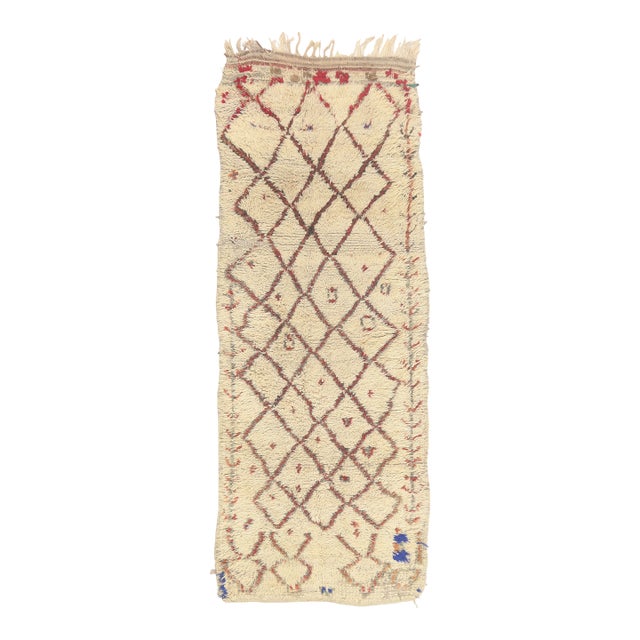 Vintage Azilal Boucherouite Moroccan Rug, 03'06 X 08'08 For Sale