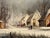 Late 20th Century European Village in Winter Snow with Figures & Frozen Pond by German Artist 1972 For Sale - Image 5 of 18